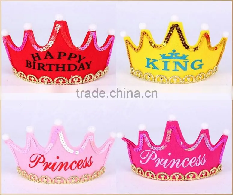 Birthday party LED light up crown hat