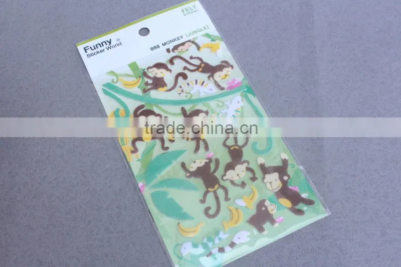 3d cartoon felt wall sticker craft for kids