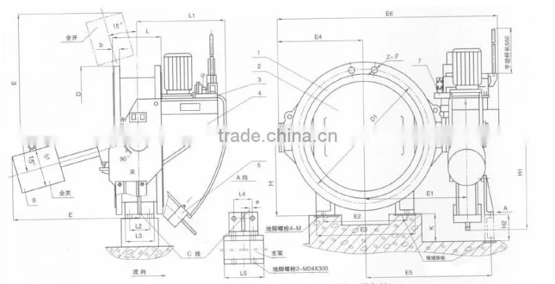 Water Turbine Inlet Pressure Self-maintaining hydraulic operated Butterfly Valve