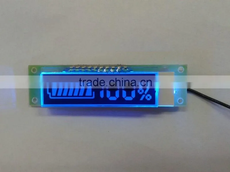 charger negative character lcd display,white led ,battery segment small flexible display