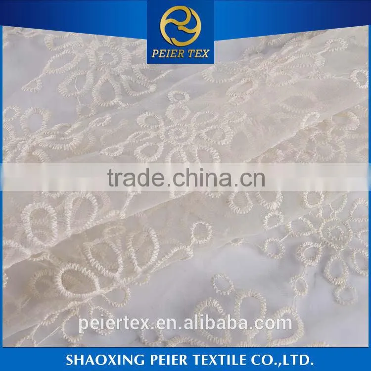 Latest design embroidered cotton, embroided organza fabric, tajima embroidery machine frames fabric