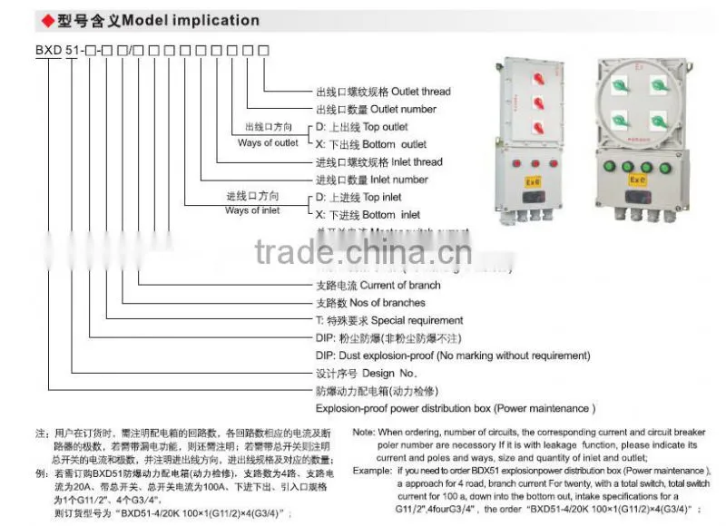Chinese OEM explosion proof power distribution box(power maintenance) BXD51