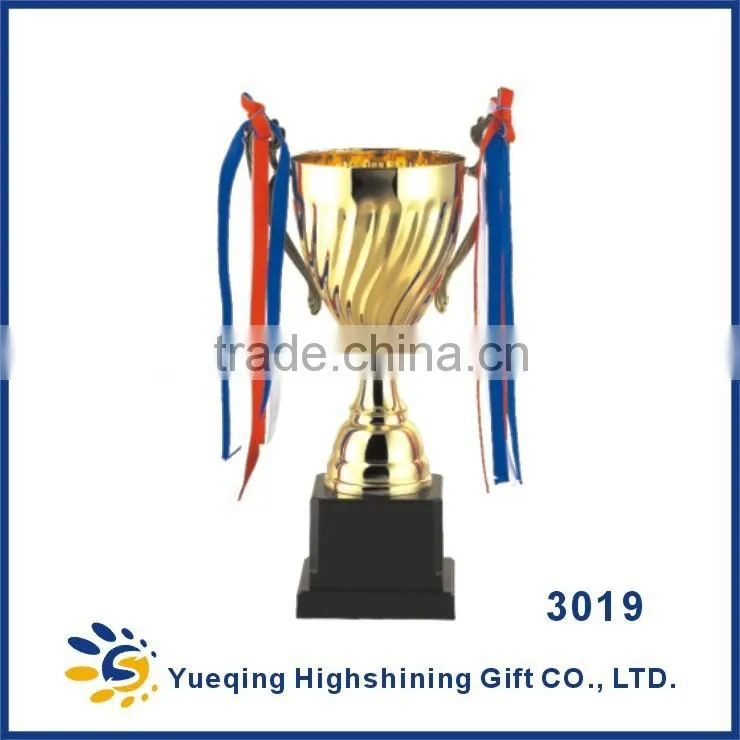 High quality three sizes gold metal craft award souvenir trophy cup