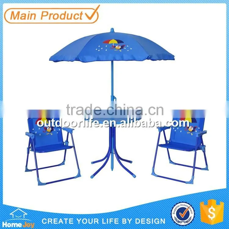 Garden Furniture Set 2 Chair Outdoor Folding Kids Table and Chair With Umbrella