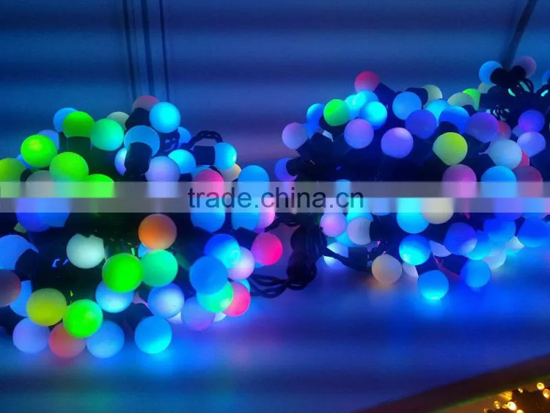 New Arrival Outdoor Christmas Lights Dual Color Led Ball String With Controller Memory