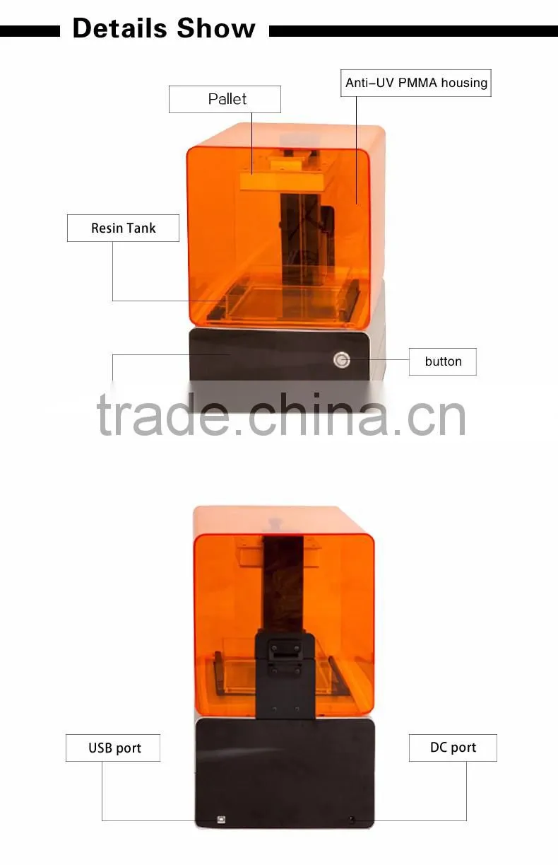 3D Printer SLA Supplier jewelry design with Methacrylate Photopolymer Resin