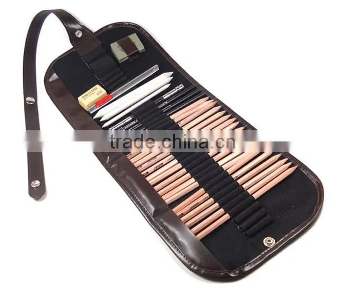Sketch Pencils Eraser Charcoal Pencil Extender Paper Pen Drawing Set With Bag Art Supply Tool