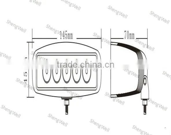 ShengWell Auto 15W 10-30v DC IP67 epistar led work light car led work light Flood led work light