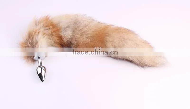 dog tail vibrating metal anal plug ,lady and man fox's tail butt plug, dog tail anal plug, butt plug tail