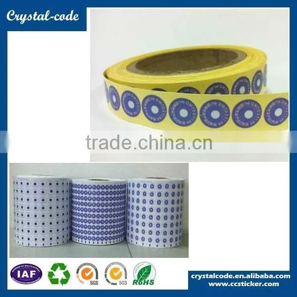 Color changing self adheisve low temperature label for milk
