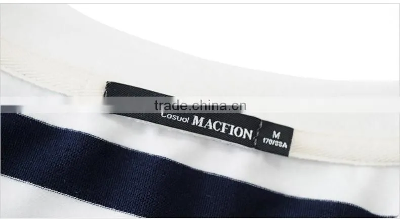 wholesale clothing high quality 100%cotton o neck stripes tshirts bulk with Chian clothes factory