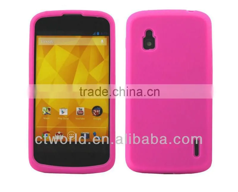 Pink Silicone Cover for LG Google Nexus 4 E960 case