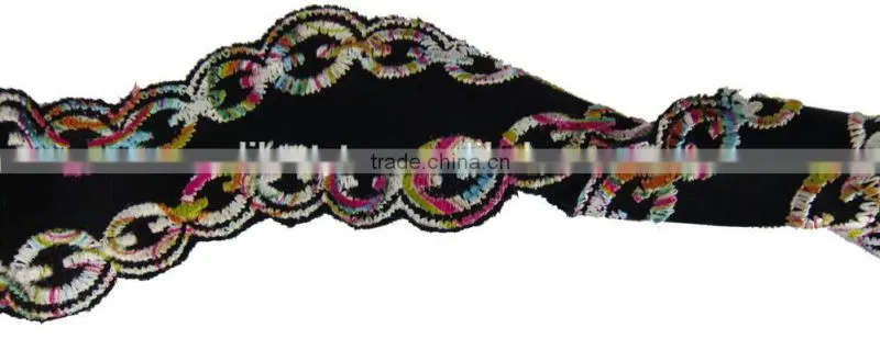 COLORFUL PRINT CHAIN DRESS MAKING LACE FABRIC