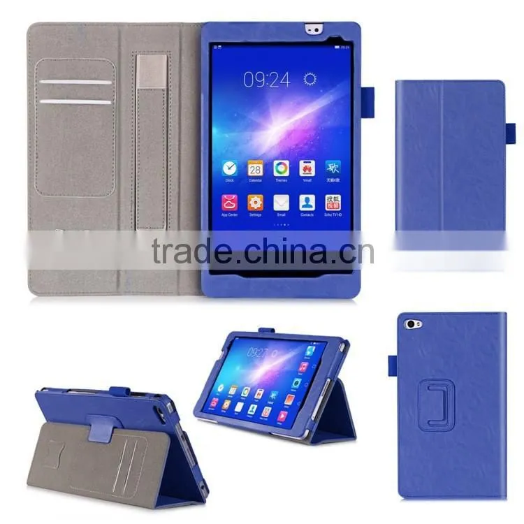 In store colorful handheld card slots fashion faux leather cover for Huawei M2 8 inch