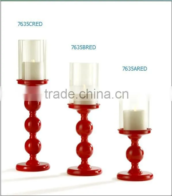Cold Rolled Steel Metal Hurricane With Clear Glass And Color Stand