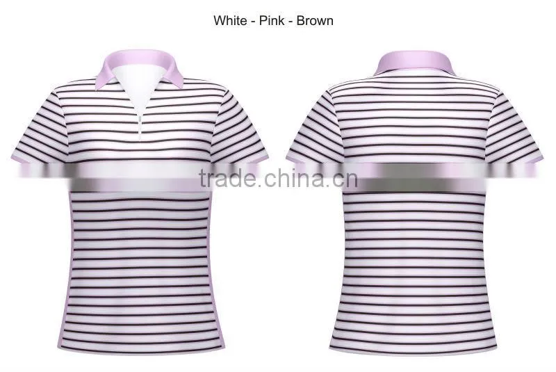 Custom Design Ladies 100% Polyester Sublimated Polo Shirts