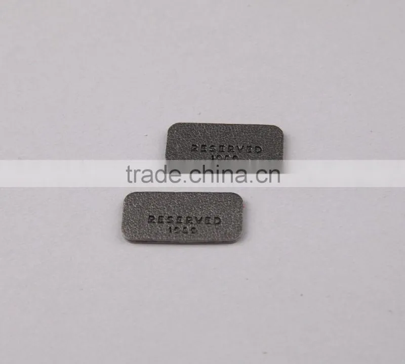 Smooth Finishing Rectangle Fake Leather Patch PU Label