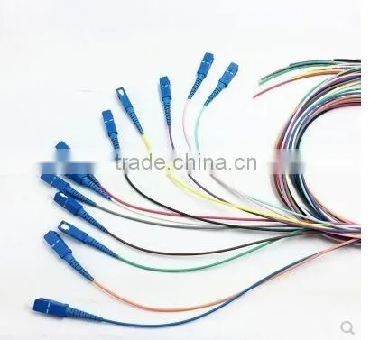 manufacture supply 12 color SC generous head 12 core fiber optic sc pigtail