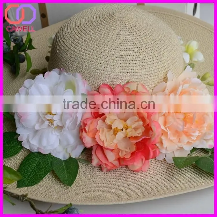 silk peony head flowers wholesale for hat decoration