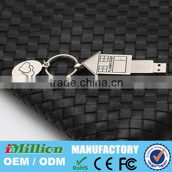 House Metal usb flash 8GB wholesale customized logo for gift or use