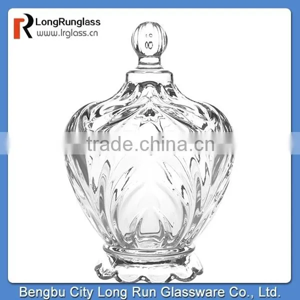LongRun small octagon crystal candy dish with lid