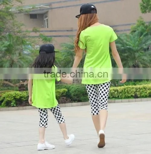2015 Fashion Sunshine Mother And Daughter Family Suit Elegant Printed Cheaper Mother And Daughter T-Shirt