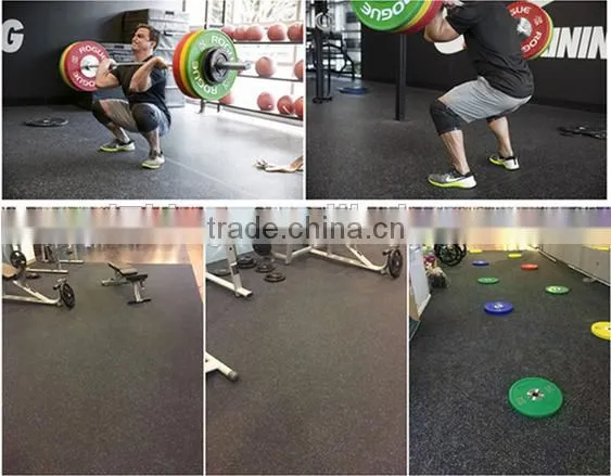 Qingdao 7king good quality anti slip and anti fatigue interlock treadmill usage rubber tile