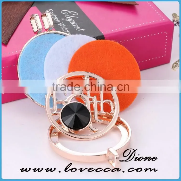 2016 New Design Locket Round Fashion Aromatherapy Perfume Necklace