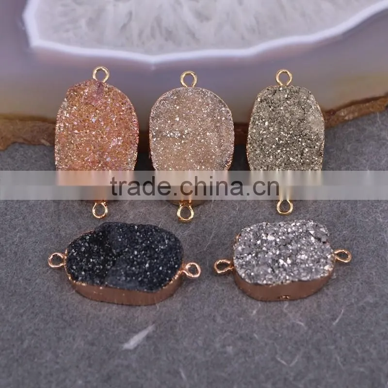 Square shape Black / Purple Quartz Druzy Stone Beads, Square shape Drusy Gem stone Beads, Druzy Beads For Jewelry Making