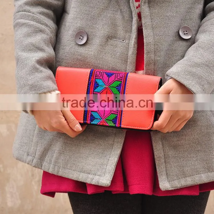 Wholesale cheap wallet ethnic leather woman wallet high quality