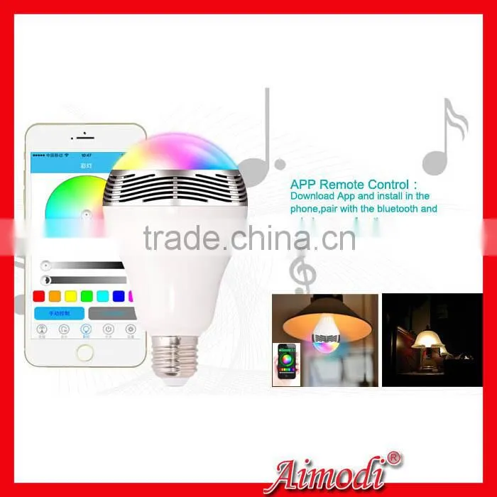 2015 new LED bulb type E27/B22 smart led bulb bluetooth speaker