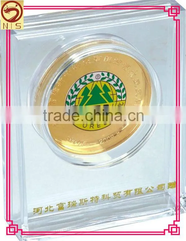 hottest brass souvenir logo printed gold coins