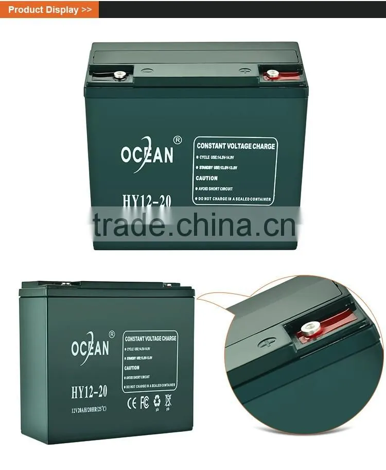Fast delivery special design deft design 12V 20ah front terminal battery