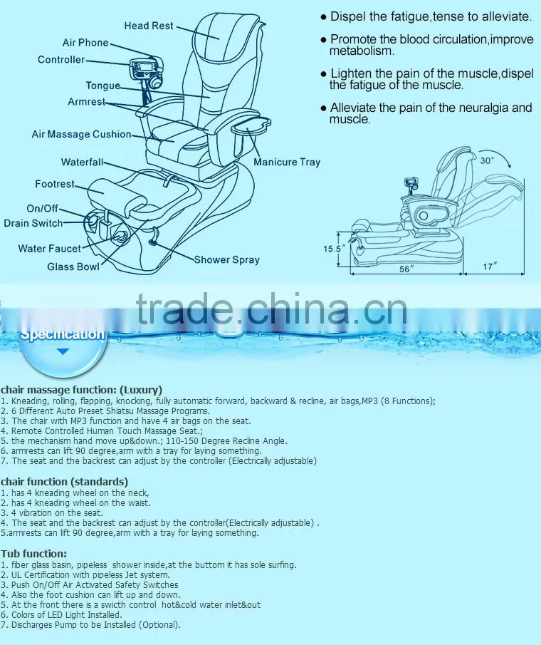Good mesa manicure modern pedicure chair, used beauty salon furniture