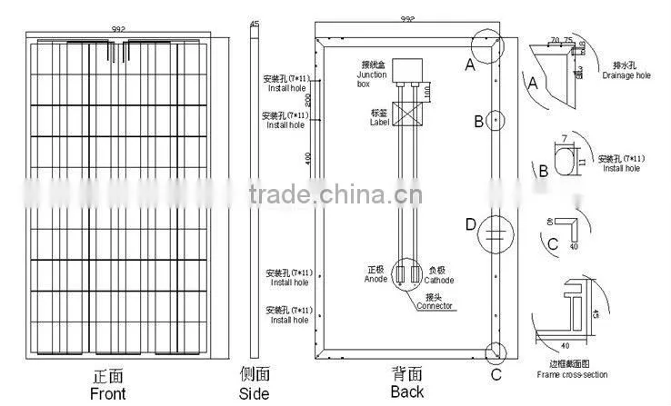 TUV MCS CEC certificated monocrystalline 245W solar panel