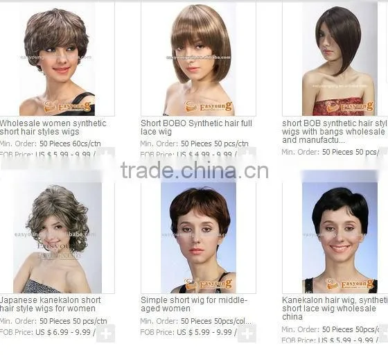 short wigs non remy hair, old ladies short fake curly hair wigs