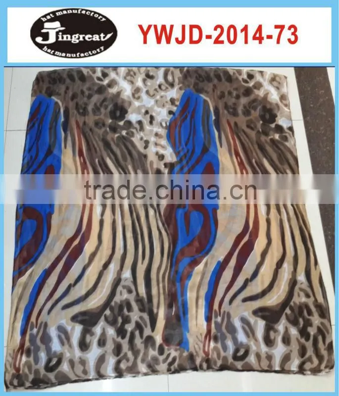 2014 new fashion lady leopard print silk scarf