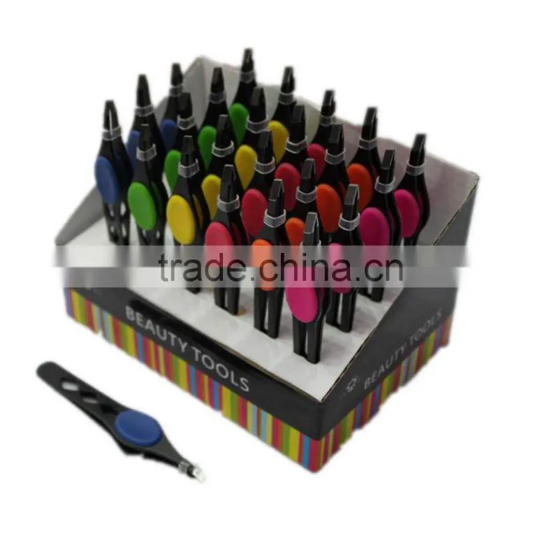 High end package eyebrow tweezers in plastic case