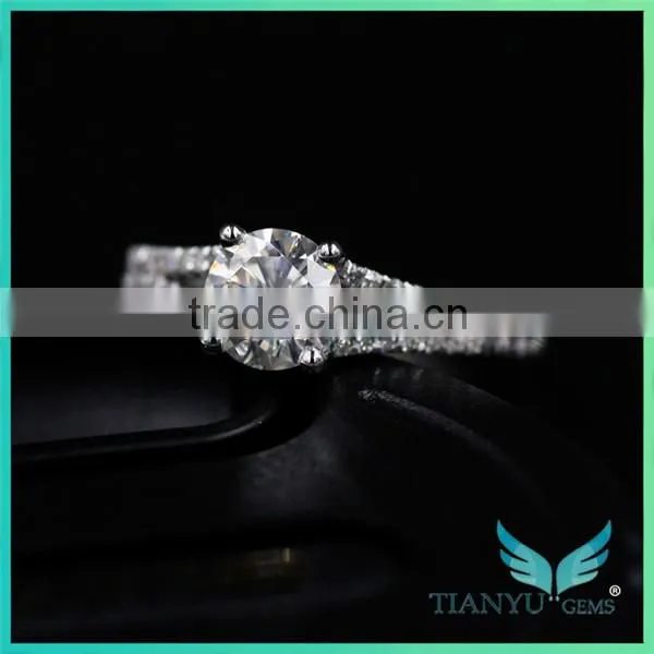 1 carat 6.5mm E F color vvs moissanite14k gold moissanite engagement rings