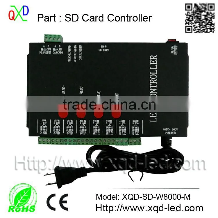 Cheapest For 2048 PCS lights DC12V-DC24V 3 years warranty led strip rgb remote controllers Full color SD Card LED Controller