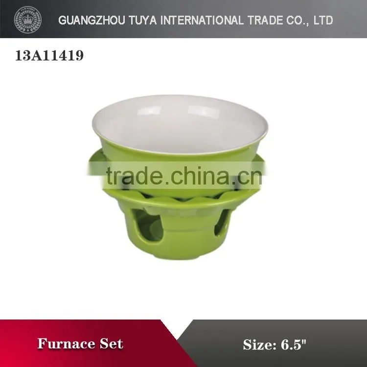 Unique cheese fondue set for hotel