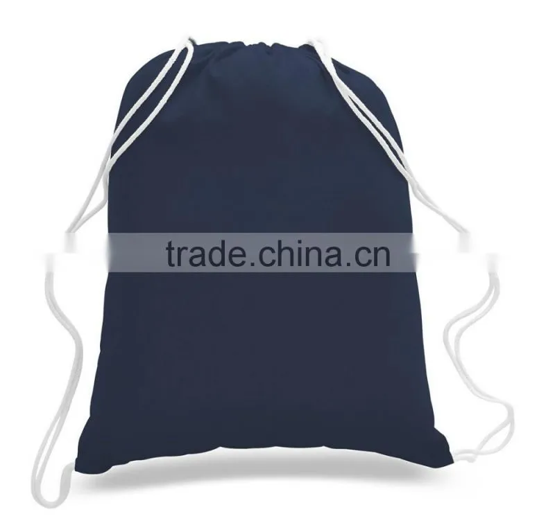 Promotion gift Blank Durable Canvas Cotton Drawstring Tote Bags