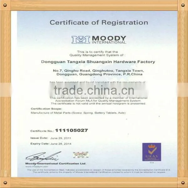 high precision spring steel button clip, v spring clip in china factory ISO9001 passed