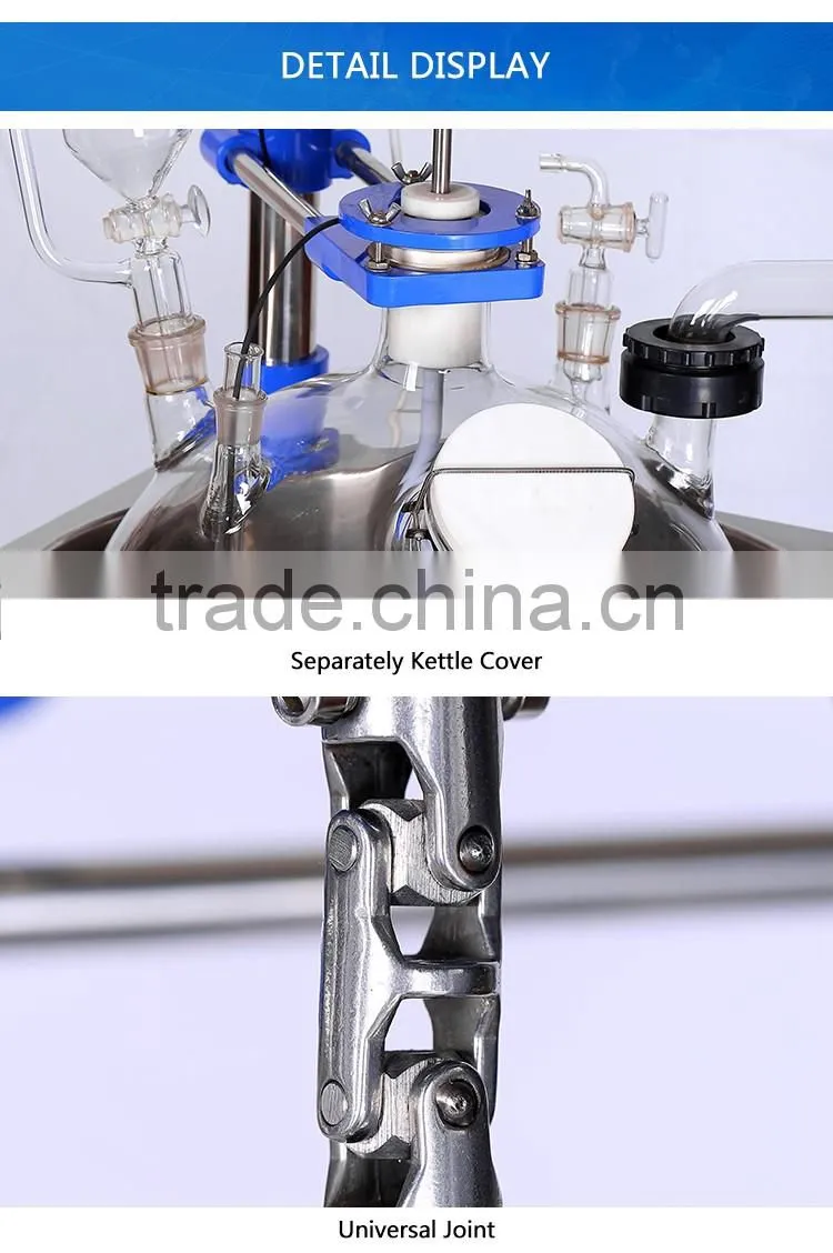 2017 Hot Sale 20L Single Layer High Borosilicate Gass Bioreactor