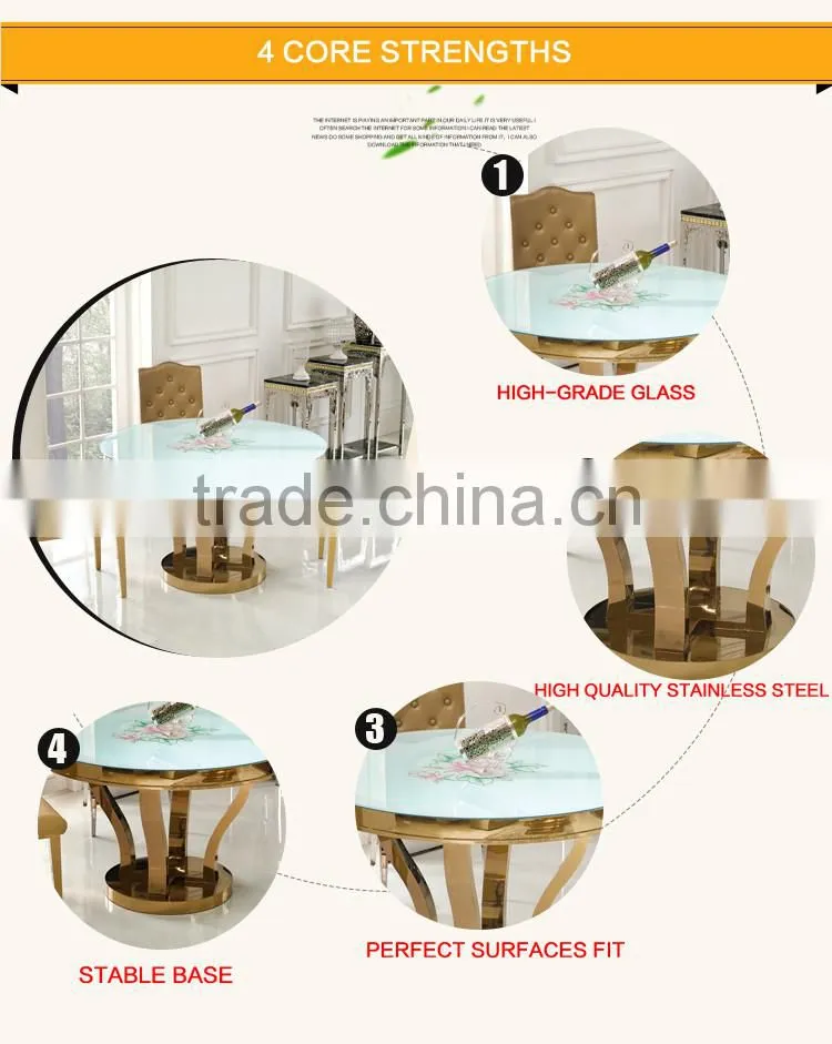 Modern Design Round 4 Seater Glass Dining Table TH347