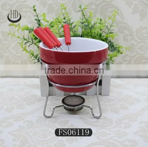 Factory direct sale chocolate fondue burner,mini fondue set