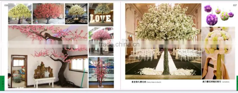 Pink fake cherry blossom tree for wedding decor light