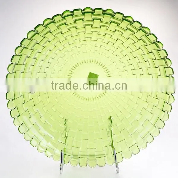 cheap crystal glass beaded woven charger plates