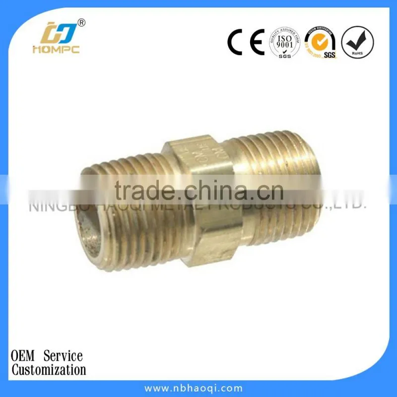 Brass hex nipple tube fitting male nipple/copper fitting