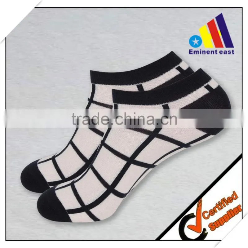 Houndstooth patteran jacquard couple ankle socks